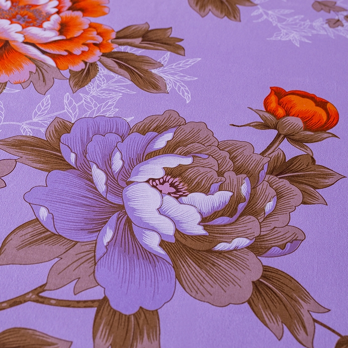 91家纺网 家纺一手货源 找家纺 居美良品 2026新款100%全棉纯棉老式国民老上海床单-牡丹飞燕 牡丹飞燕-紫色