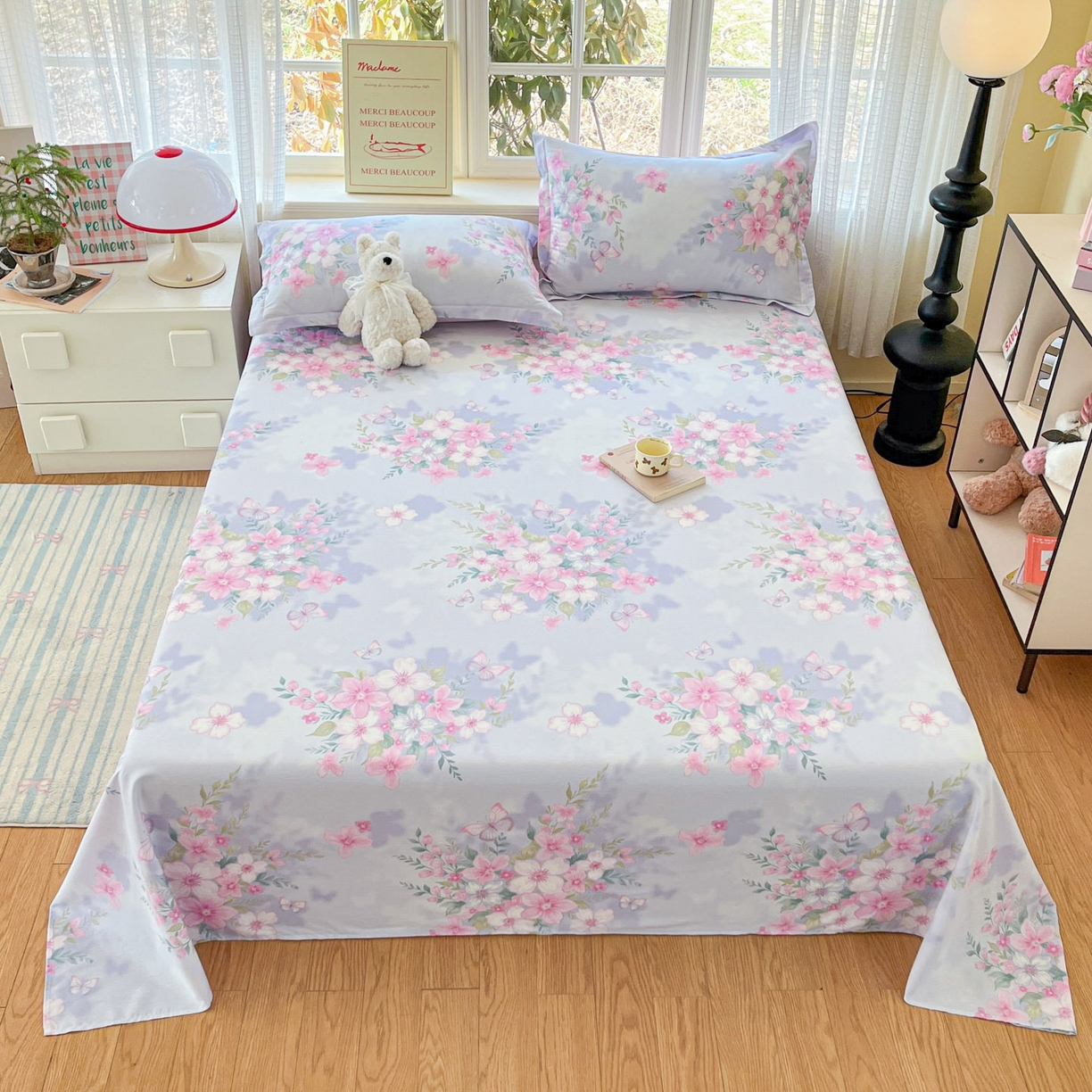 91家纺网 家纺一手货源 找家纺 （总）铭成家纺 2026新款全棉印花小清新单床单（提供买家秀）