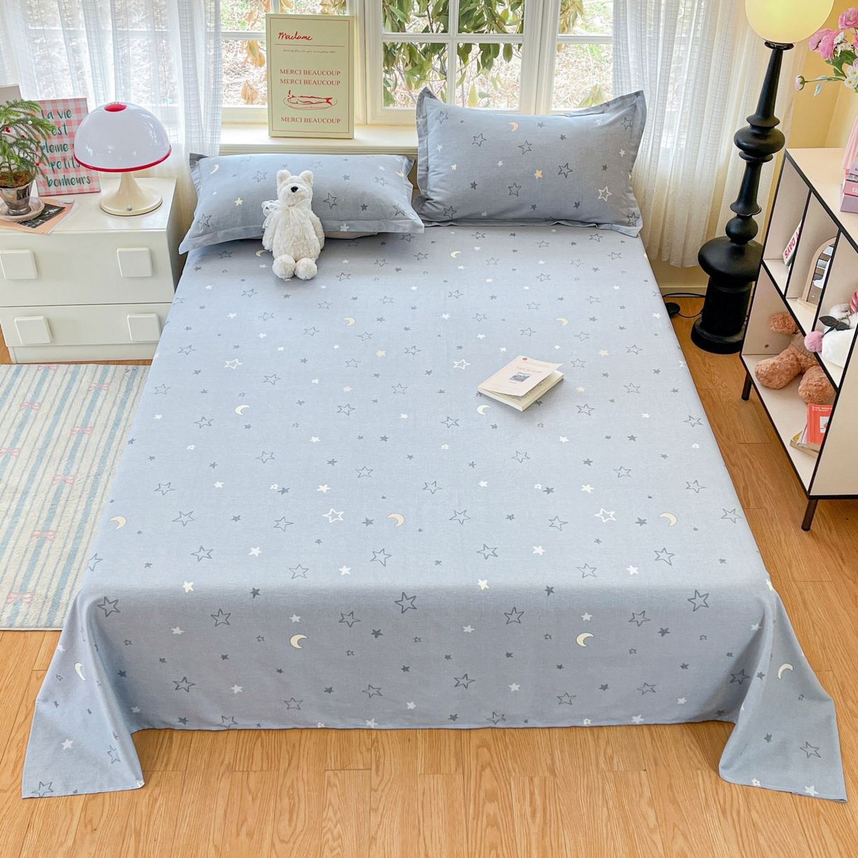 91家纺网 家纺一手货源 找家纺 （总）铭成家纺 2026新款全棉印花小清新单床单（提供买家秀）