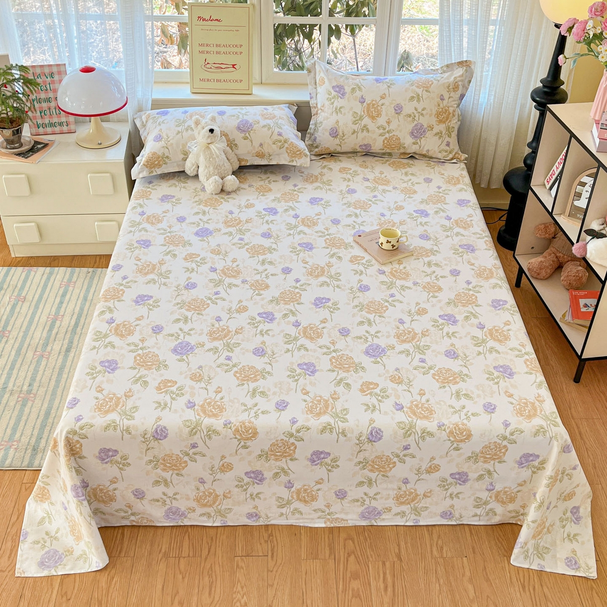 91家纺网 家纺一手货源 找家纺 （总）铭成家纺 2026新款全棉印花小清新单床单（提供买家秀）