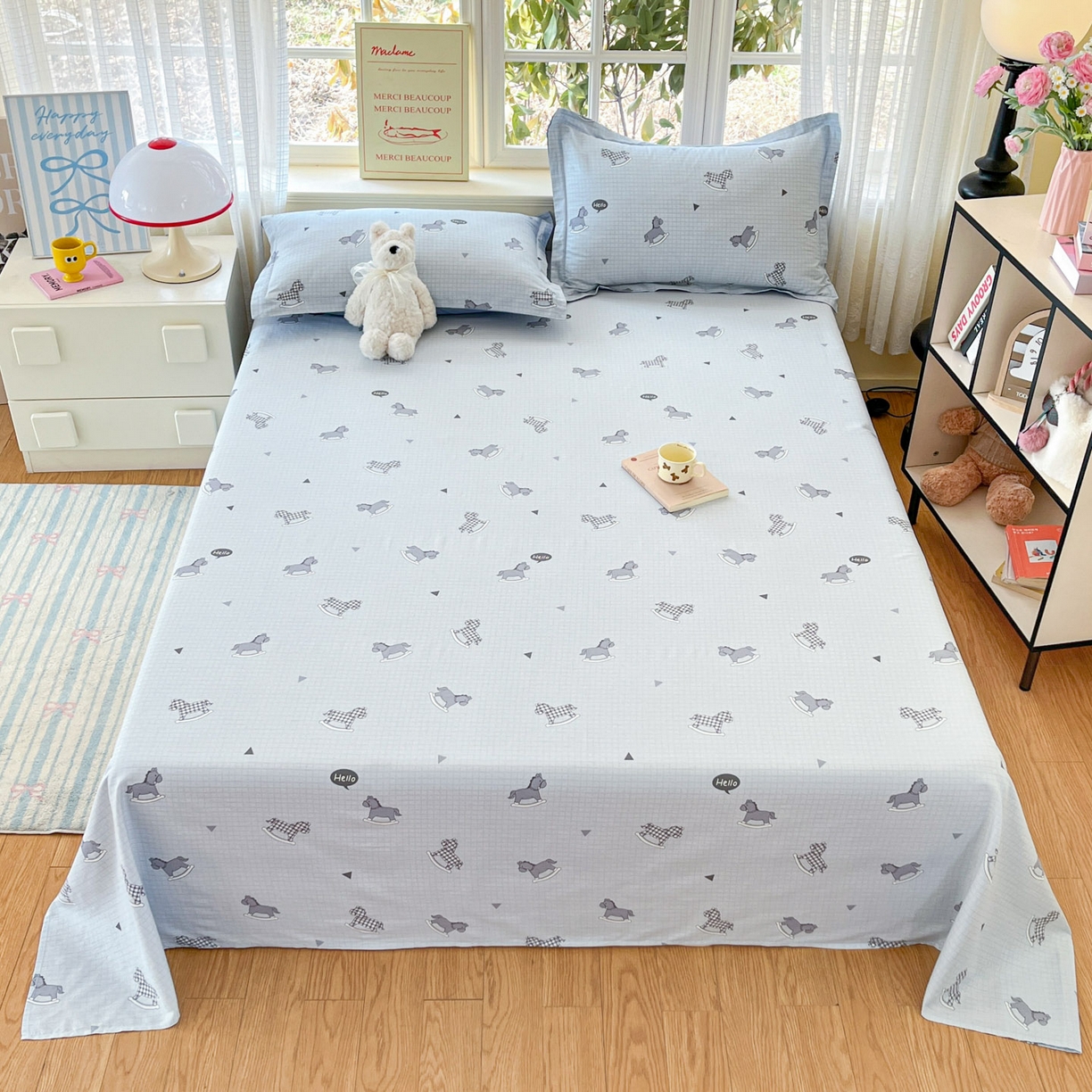 91家纺网 家纺一手货源 找家纺 （总）铭成家纺 2026新款全棉印花小清新单床单（提供买家秀）