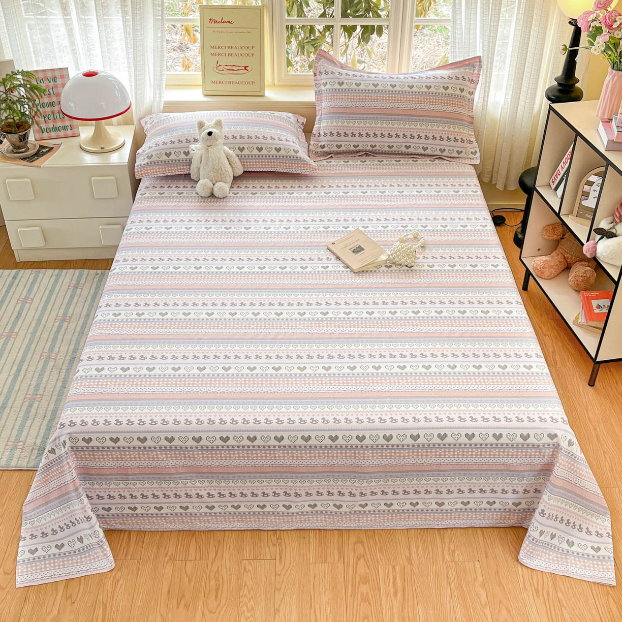 91家纺网 家纺一手货源 找家纺 （总）铭成家纺 2026新款全棉印花小清新单床单（提供买家秀）