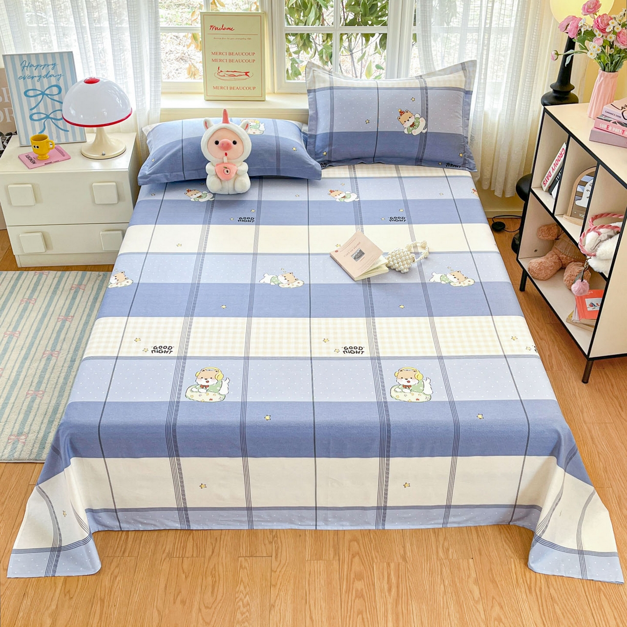 91家纺网 家纺一手货源 找家纺 （总）铭成家纺 2026新款全棉印花小清新单床单（提供买家秀）