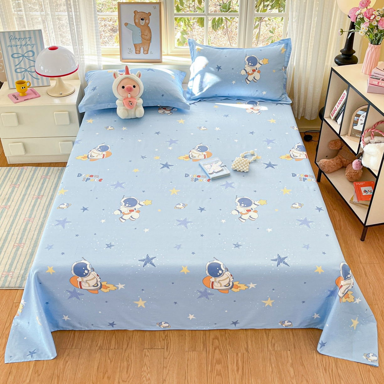 91家纺网 家纺一手货源 找家纺 （总）铭成家纺 2026新款全棉印花小清新单床单（提供买家秀）