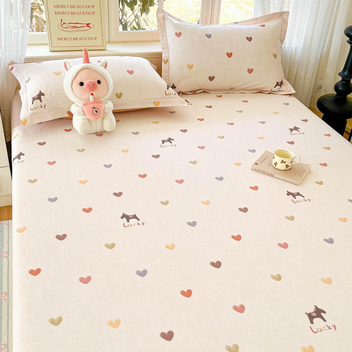 91家纺网 家纺一手货源 找家纺 铭成家纺 2026新款全棉印花小清新单床单（提供买家秀） 欢乐聚会