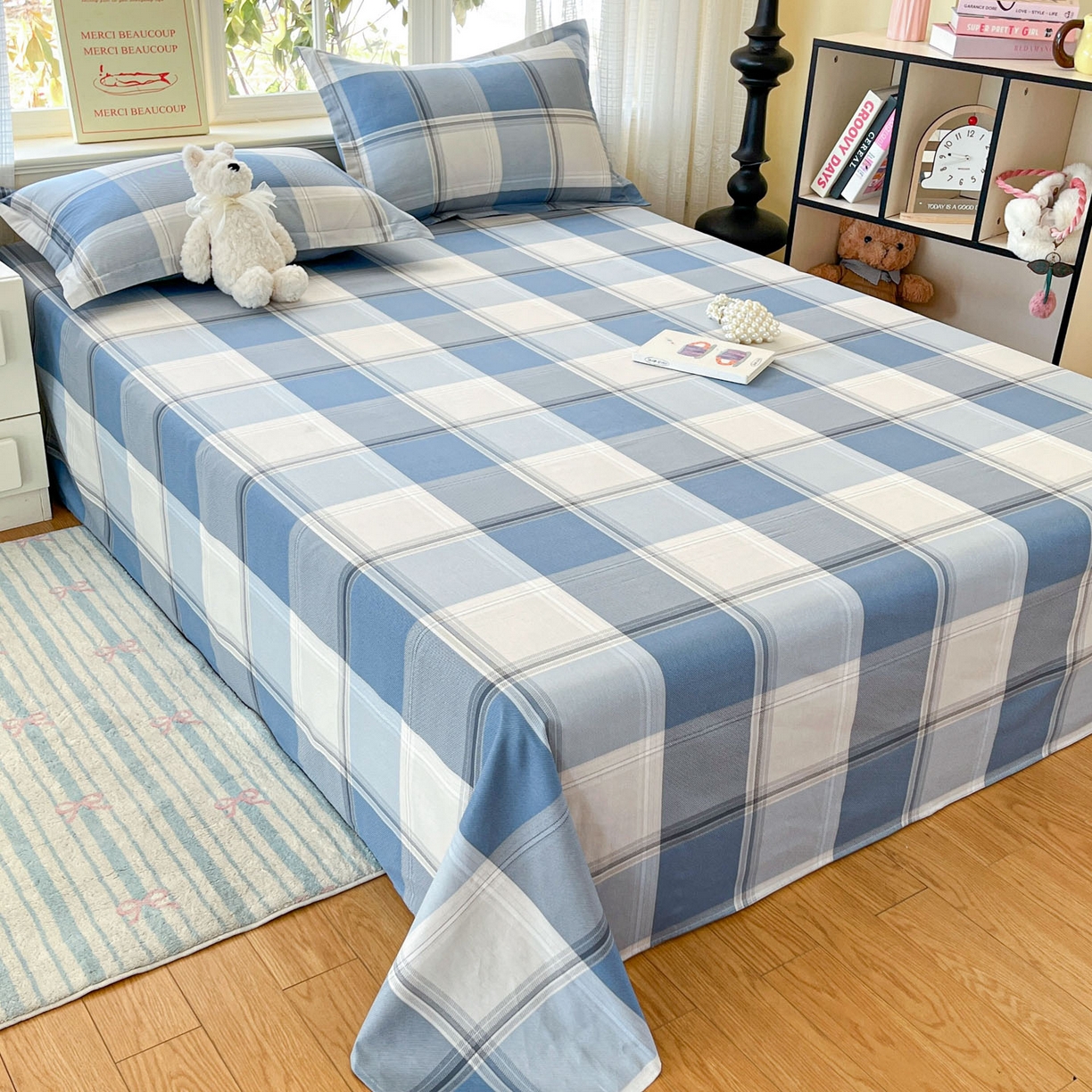 91家纺网 家纺一手货源 找家纺 铭成家纺 2026新款全棉印花小清新单床单（提供买家秀） 卡萨诺