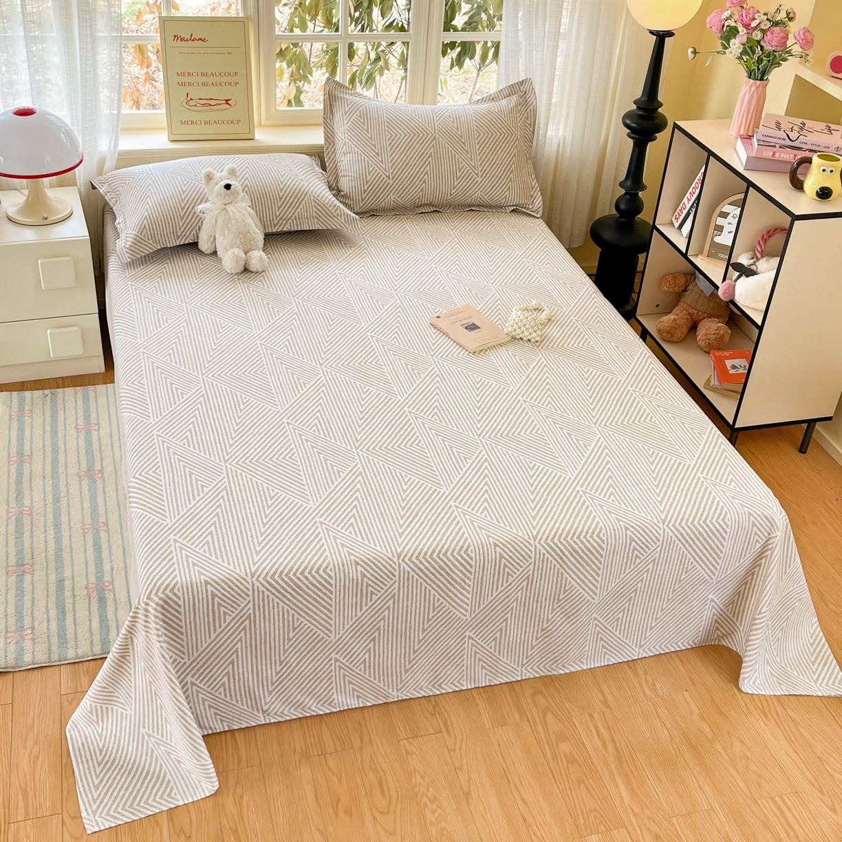 91家纺网 家纺一手货源 找家纺 铭成家纺 2026新款全棉印花小清新单床单（提供买家秀） 卢卡斯