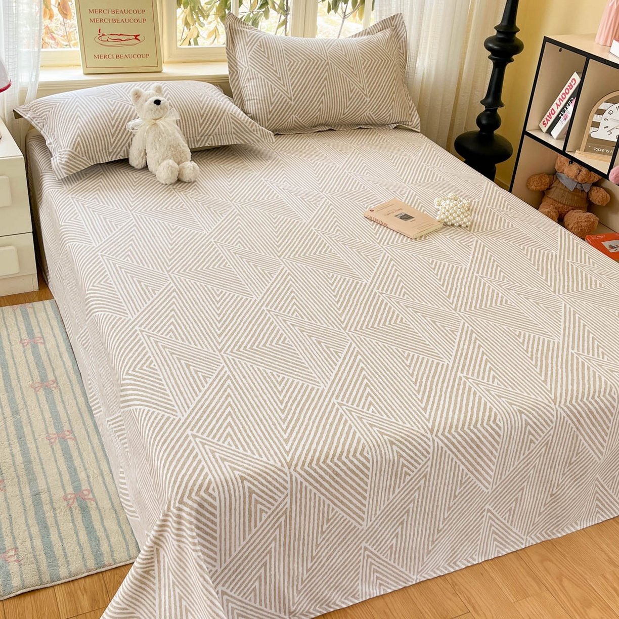 91家纺网 家纺一手货源 找家纺 铭成家纺 2026新款全棉印花小清新单床单（提供买家秀） 卢卡斯