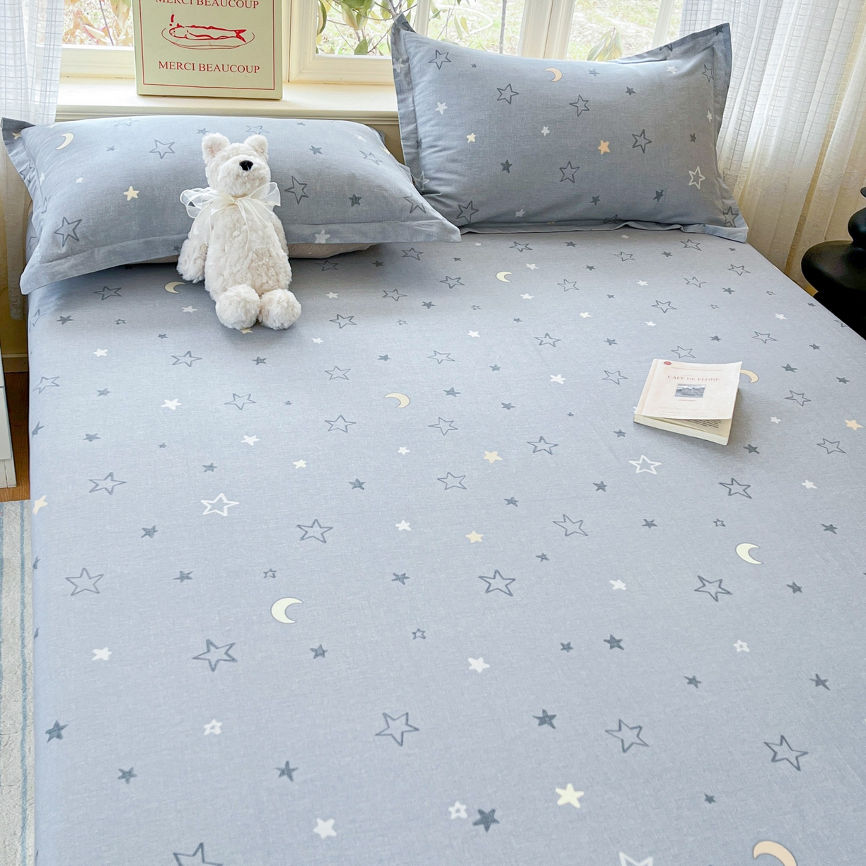 91家纺网 家纺一手货源 找家纺 铭成家纺 2026新款全棉印花小清新单床单（提供买家秀） 暮洛星