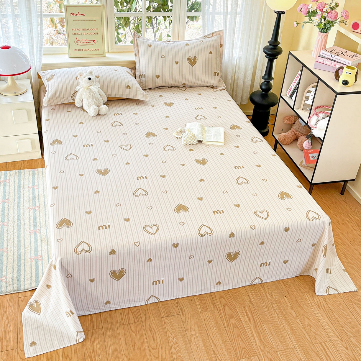 91家纺网 家纺一手货源 找家纺 铭成家纺 2026新款全棉印花小清新单床单（提供买家秀） 柠檬心愿