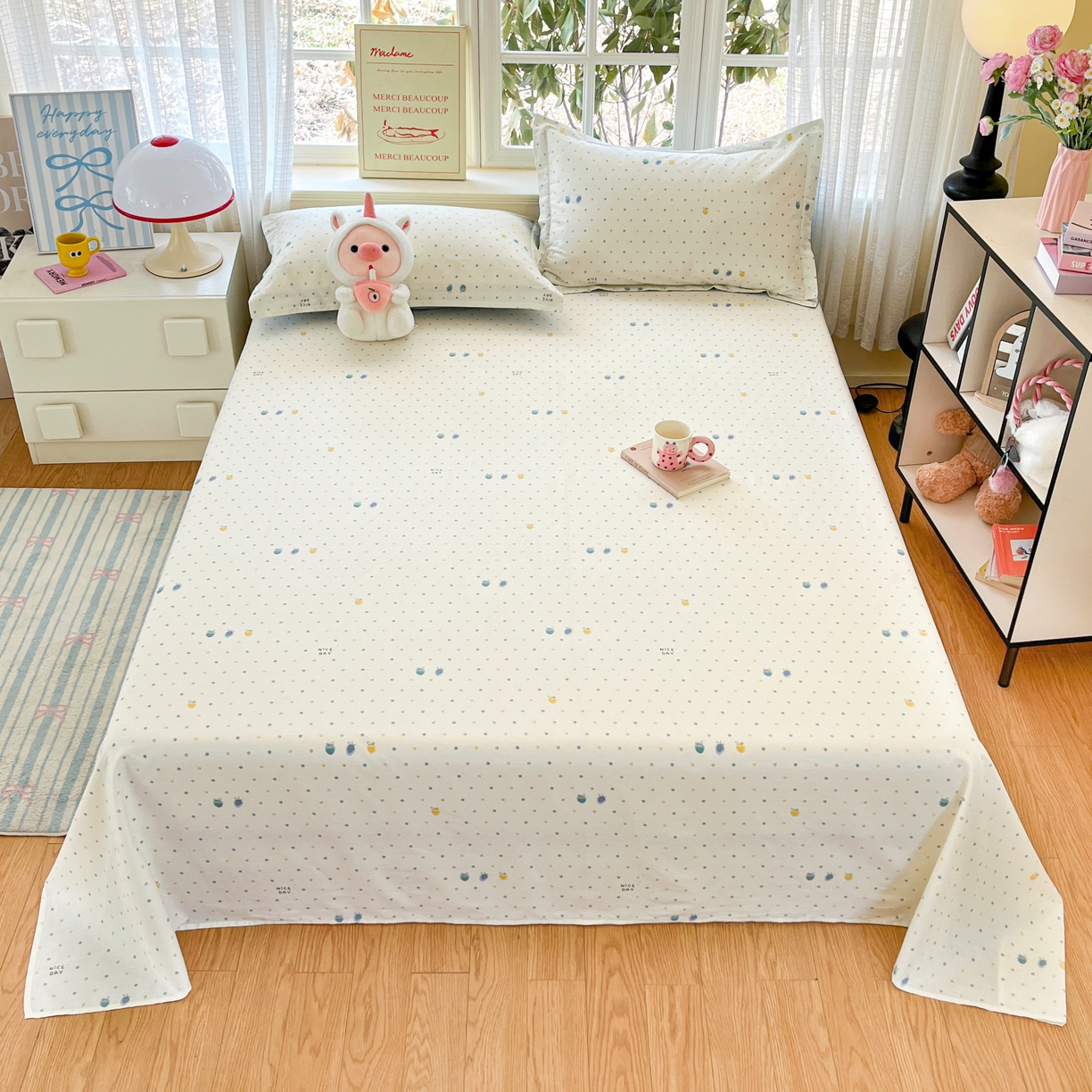 铭成家纺 2026新款全棉印花小清新单床单（提供买家秀） 青涩草莓