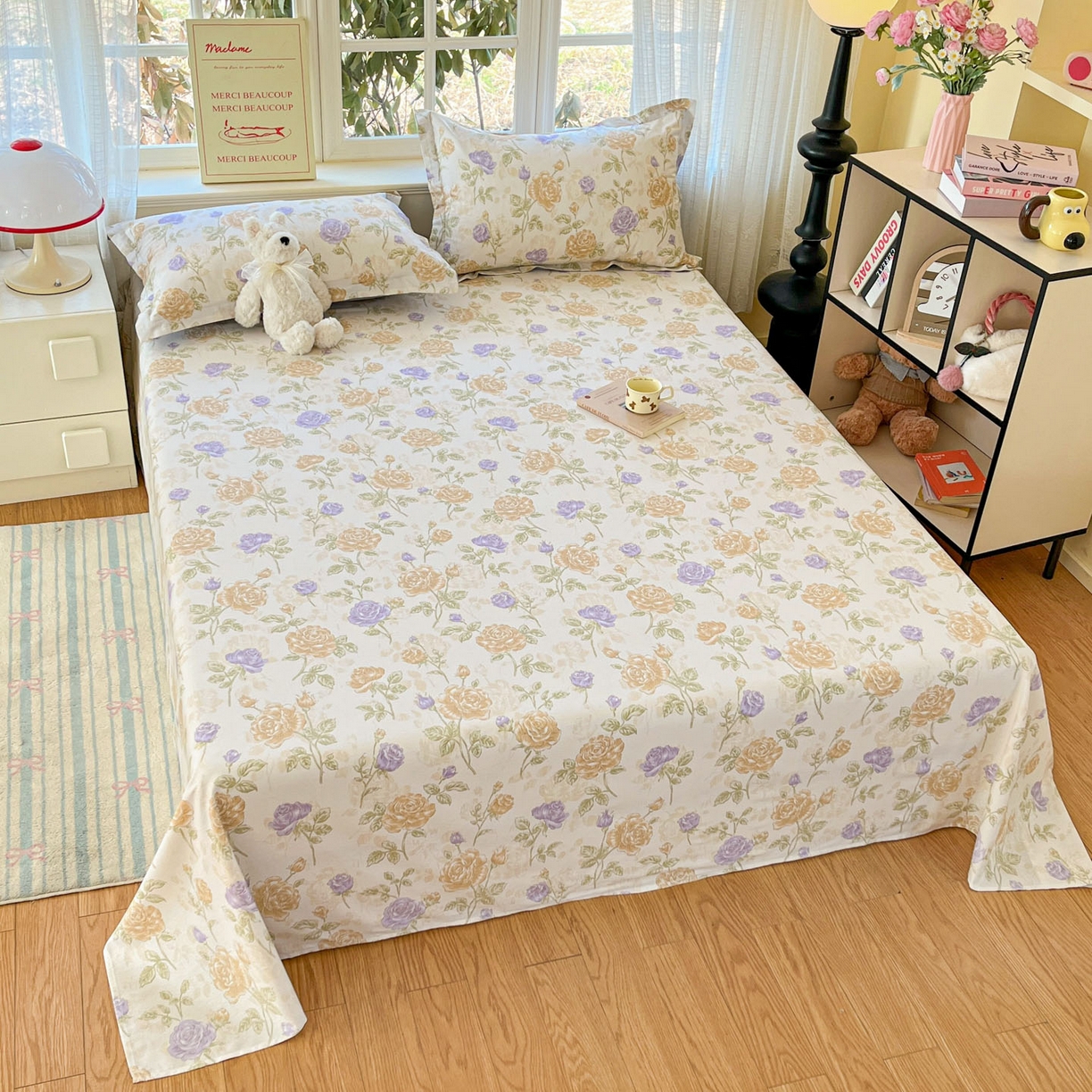 91家纺网 家纺一手货源 找家纺 铭成家纺 2026新款全棉印花小清新单床单（提供买家秀） 诗情画意