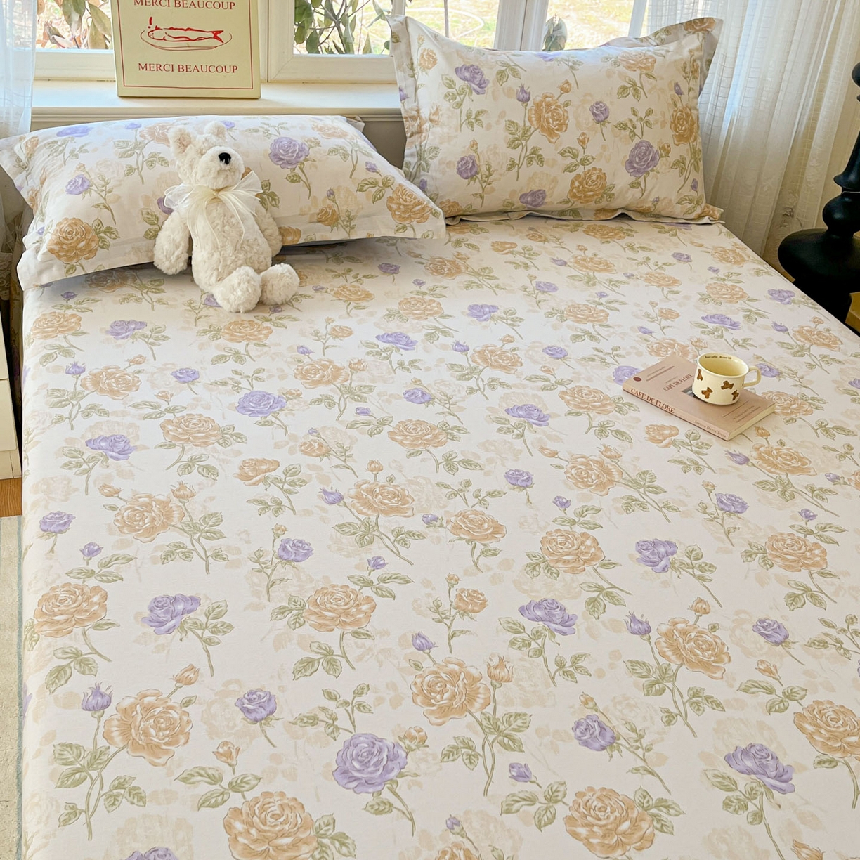 91家纺网 家纺一手货源 找家纺 铭成家纺 2026新款全棉印花小清新单床单（提供买家秀） 诗情画意