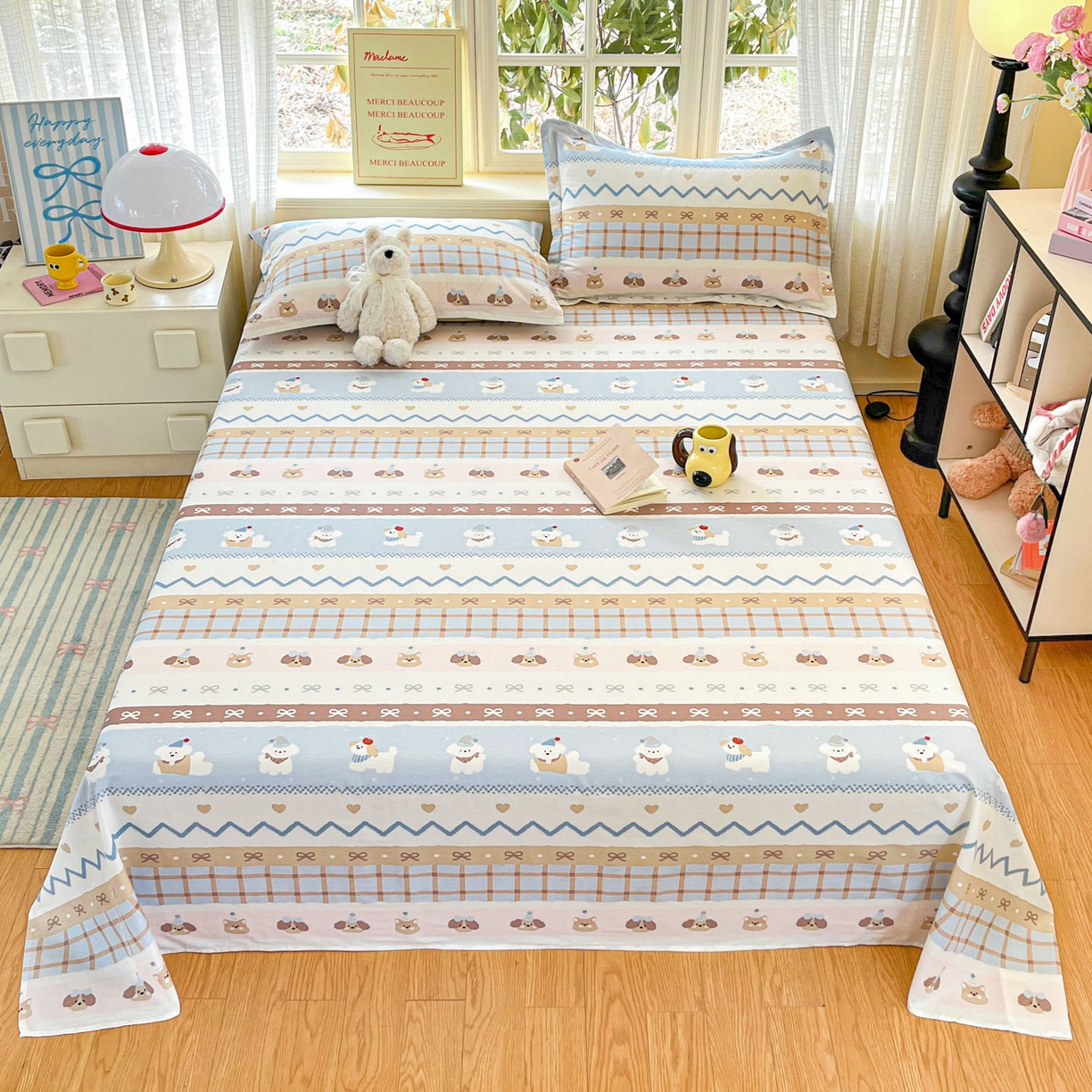 铭成家纺 2026新款全棉印花小清新单床单（提供买家秀） 甜心伙伴