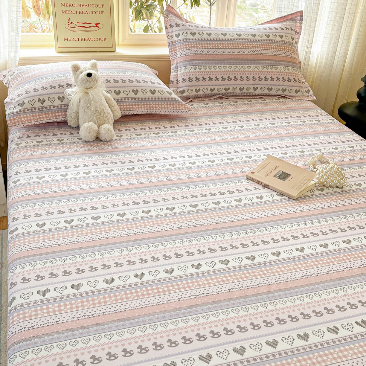 91家纺网 家纺一手货源 找家纺 铭成家纺 2026新款全棉印花小清新单床单（提供买家秀） 心软曲奇