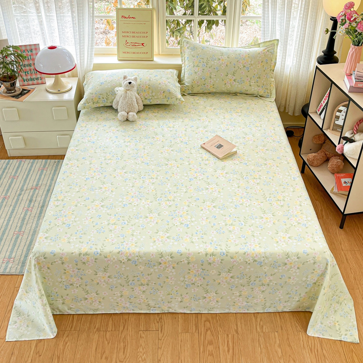 铭成家纺 2026新款全棉印花小清新单床单（提供买家秀） 徐徐花开