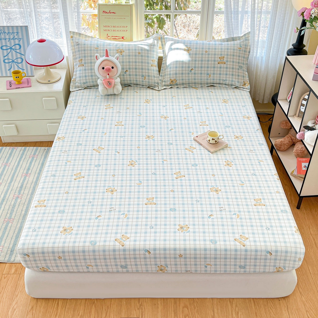 91家纺网 家纺一手货源 找家纺 （总）铭成家纺 2026新款全棉印花小清新单床笠（提供买家秀）