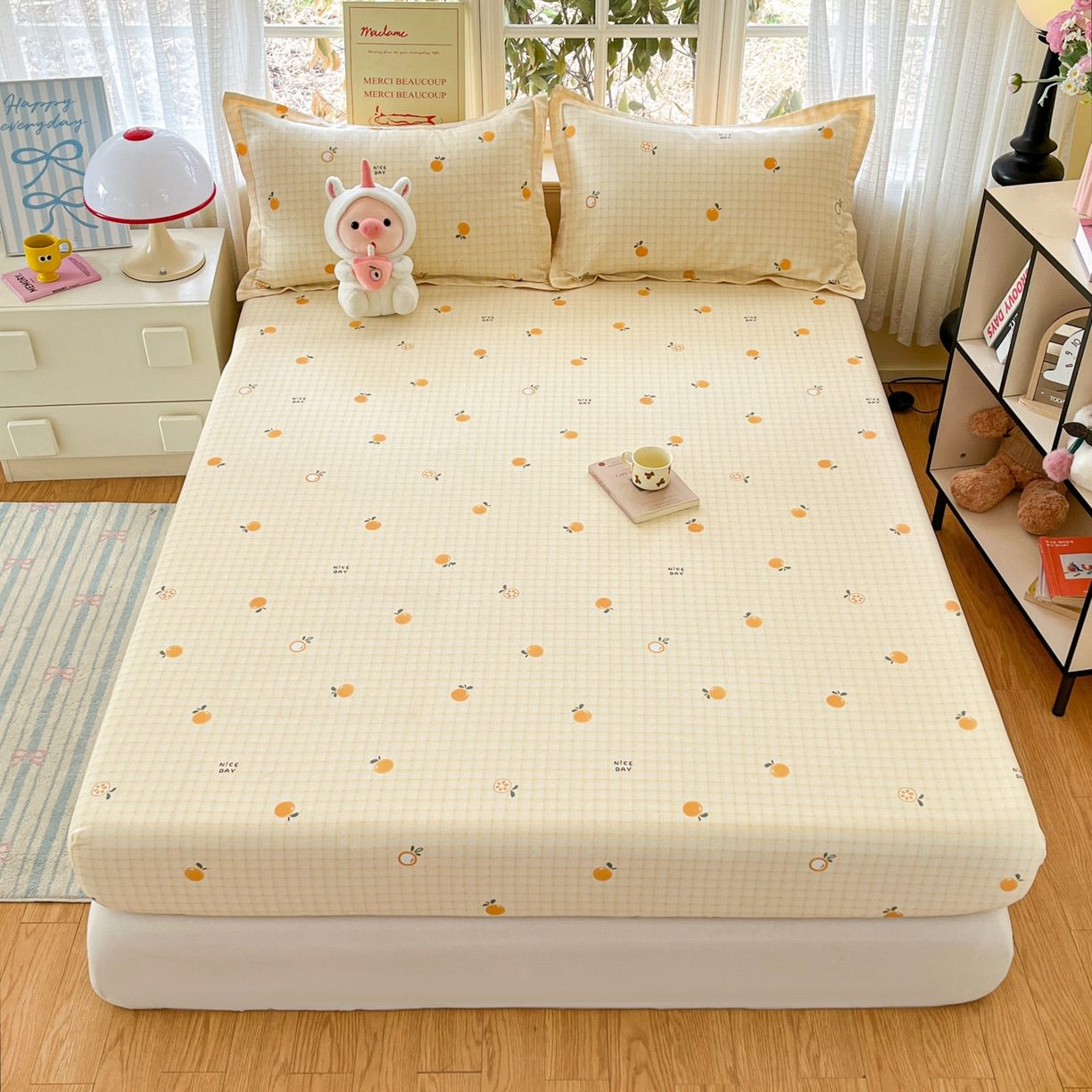 91家纺网 家纺一手货源 找家纺 （总）铭成家纺 2026新款全棉印花小清新单床笠（提供买家秀）