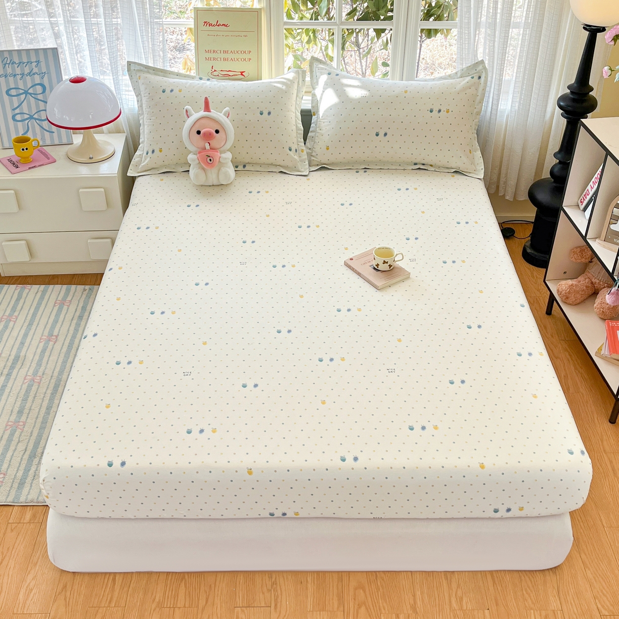 91家纺网 家纺一手货源 找家纺 （总）铭成家纺 2026新款全棉印花小清新单床笠（提供买家秀）