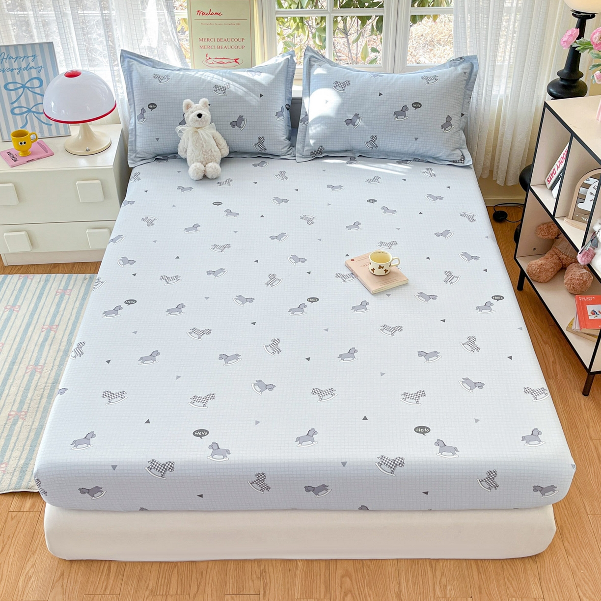 91家纺网 家纺一手货源 找家纺 （总）铭成家纺 2026新款全棉印花小清新单床笠（提供买家秀）