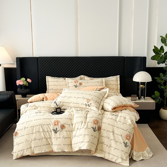 91家纺网 家纺一手货源 找家纺 幸嘉轩 2025新款全棉纯棉喷气加厚磨毛四件套-系列五初秋