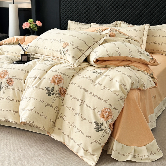 91家纺网 家纺一手货源 找家纺 幸嘉轩 2025新款全棉纯棉喷气加厚磨毛四件套-系列五初秋