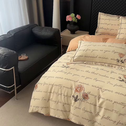 91家纺网 家纺一手货源 找家纺 幸嘉轩 2025新款全棉纯棉喷气加厚磨毛四件套-系列五初秋