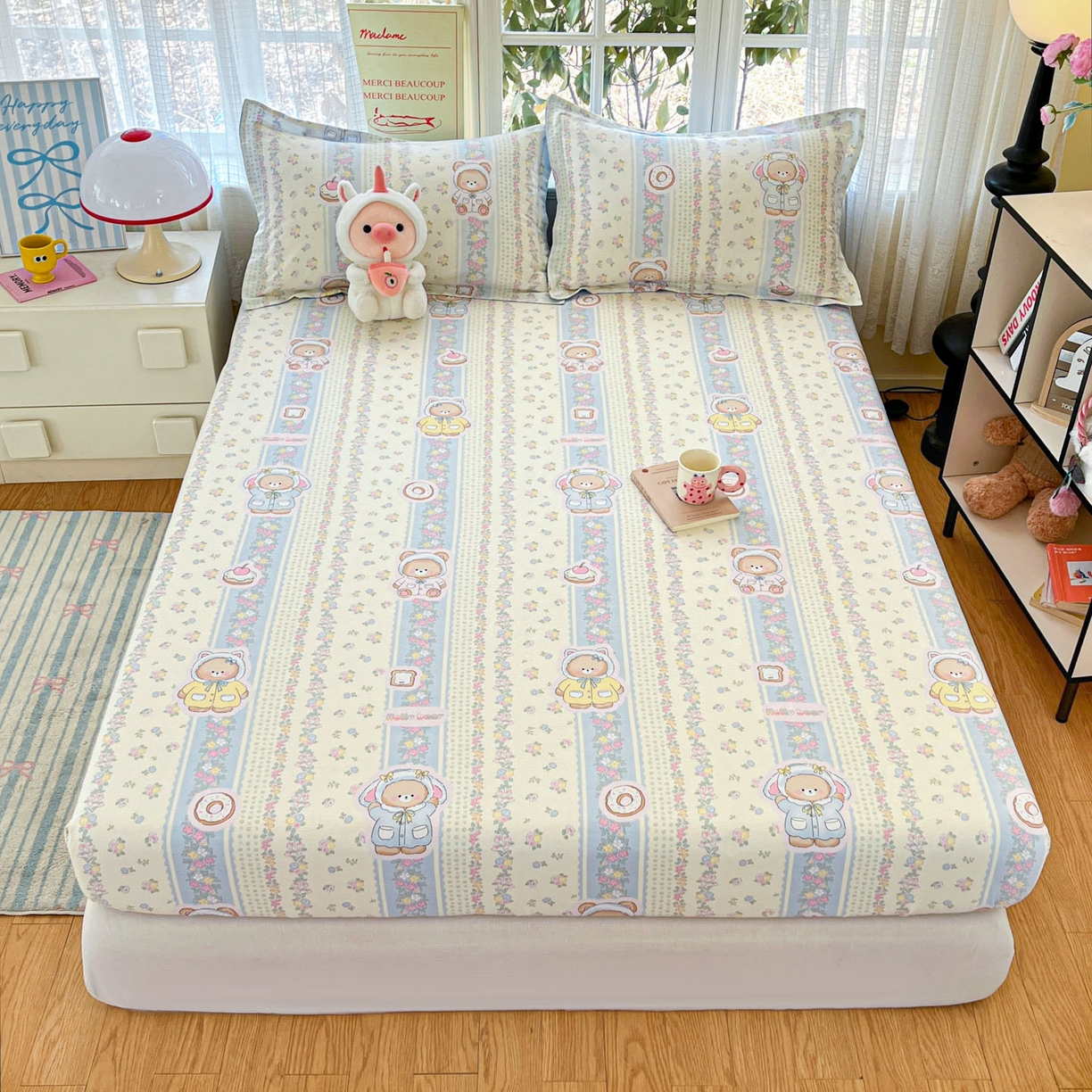 91家纺网 家纺一手货源 找家纺 （总）铭成家纺 2026新款全棉印花小清新单床笠（提供买家秀）