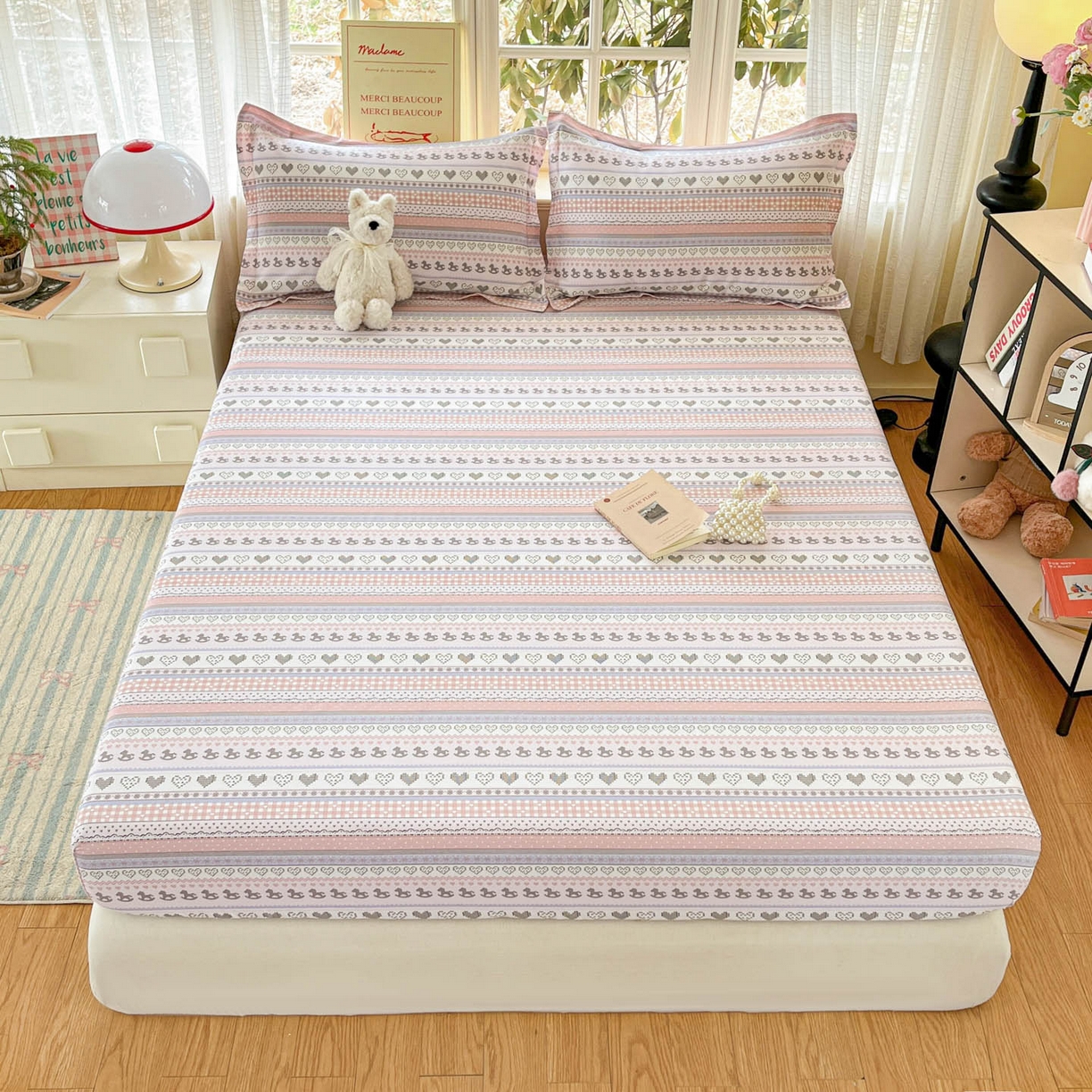 91家纺网 家纺一手货源 找家纺 （总）铭成家纺 2026新款全棉印花小清新单床笠（提供买家秀）