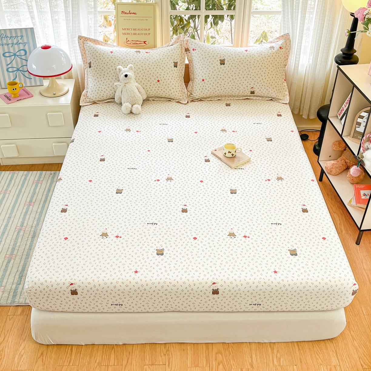 铭成家纺 2026新款全棉印花小清新单床笠（提供买家秀） 布偶日记