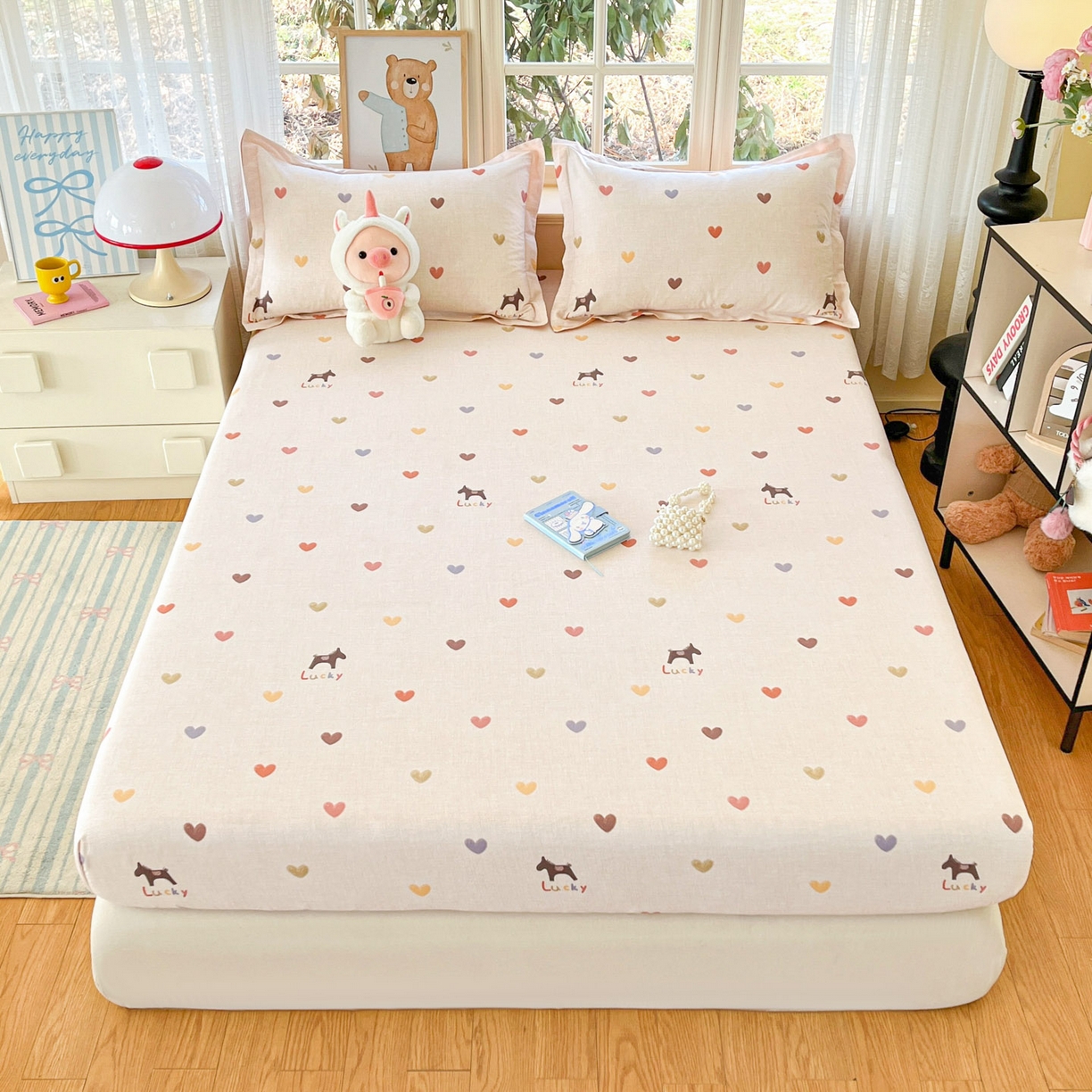 铭成家纺 2026新款全棉印花小清新单床笠（提供买家秀） 欢乐聚会