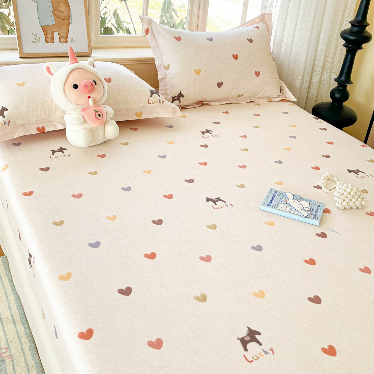 91家纺网 家纺一手货源 找家纺 铭成家纺 2026新款全棉印花小清新单床笠（提供买家秀） 欢乐聚会