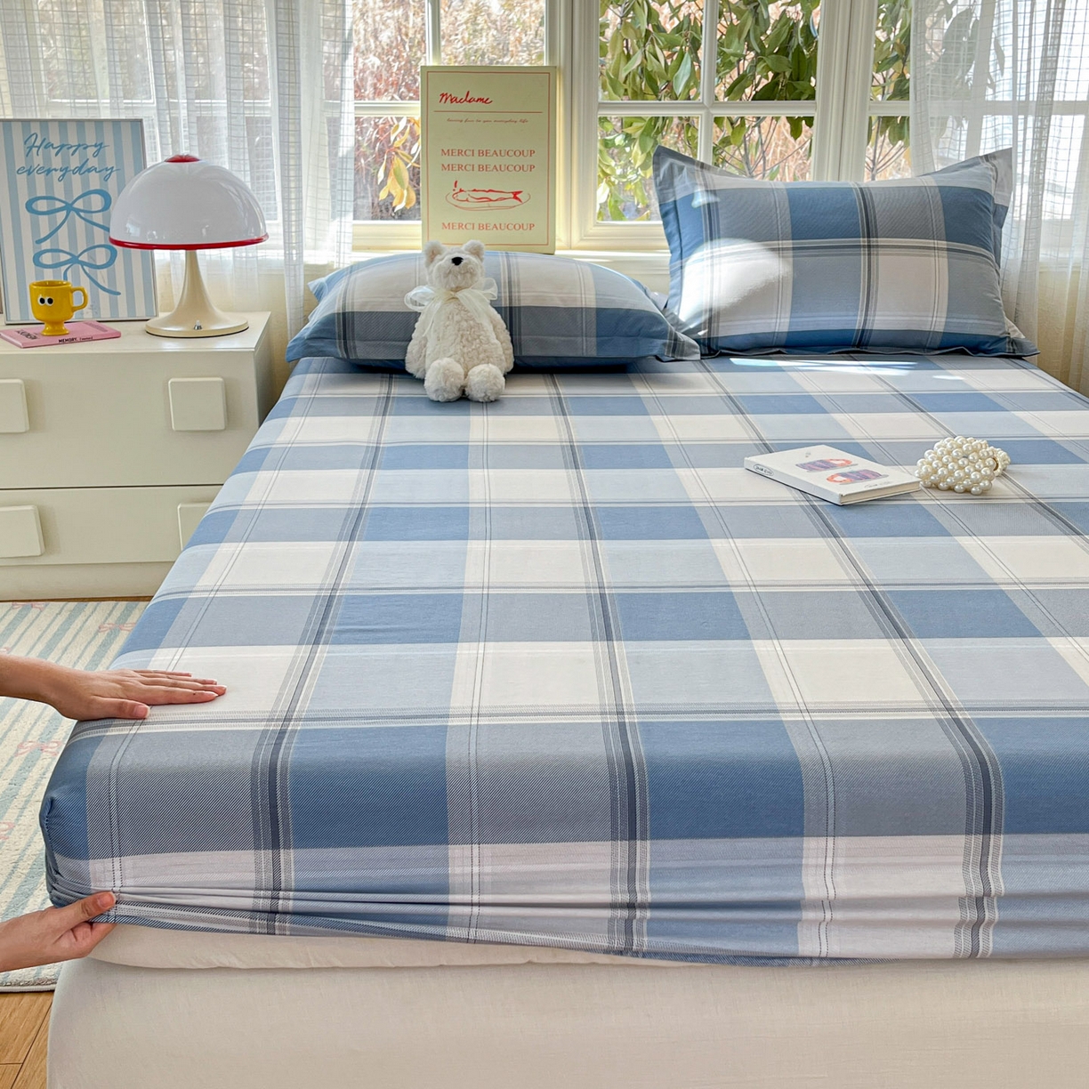 91家纺网 家纺一手货源 找家纺 铭成家纺 2026新款全棉印花小清新单床笠（提供买家秀） 卡萨诺