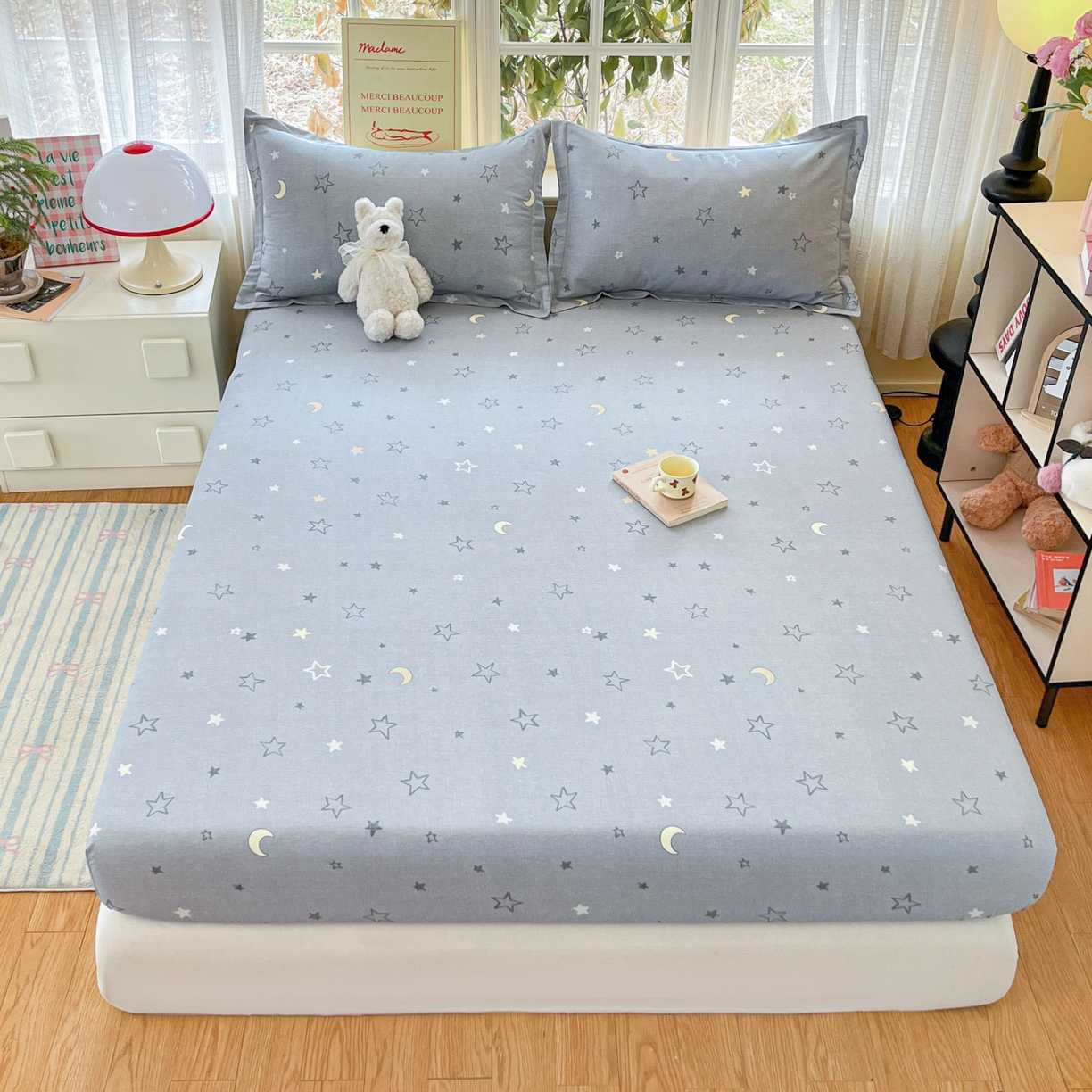 铭成家纺 2026新款全棉印花小清新单床笠（提供买家秀） 暮洛星