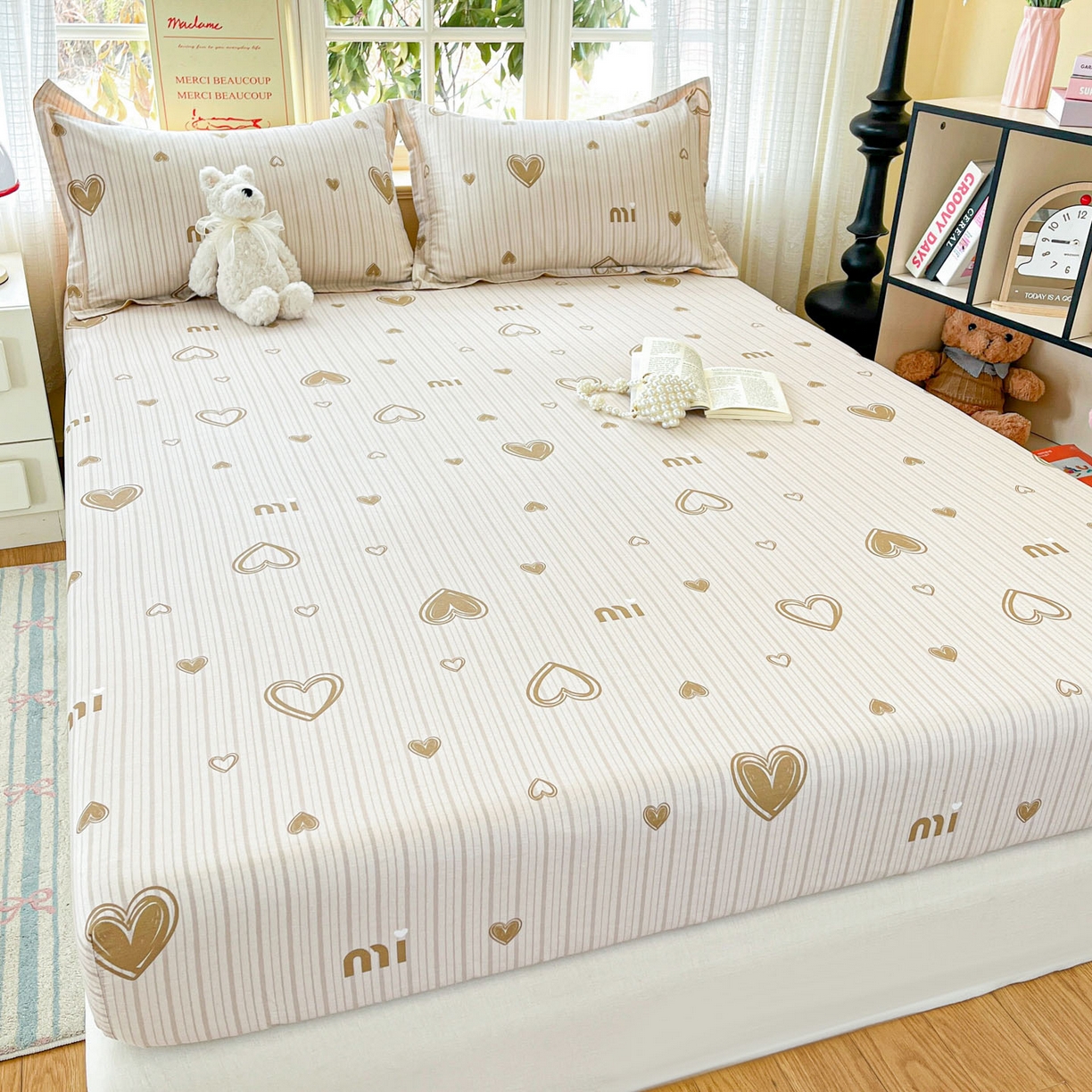 91家纺网 家纺一手货源 找家纺 铭成家纺 2026新款全棉印花小清新单床笠（提供买家秀） 柠檬心愿