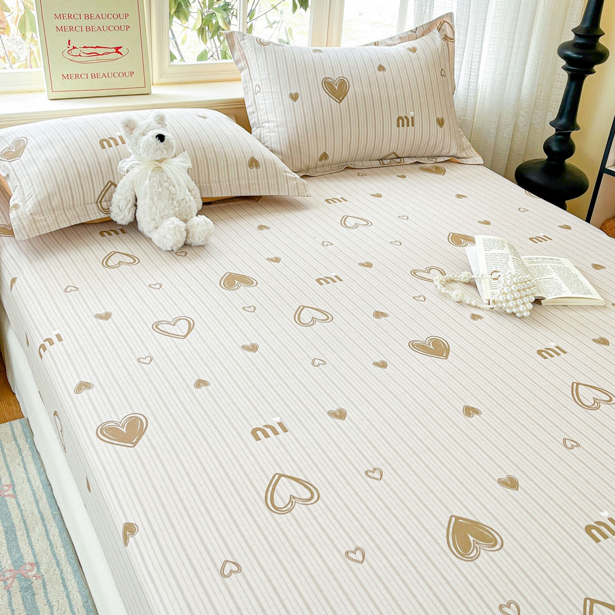 91家纺网 家纺一手货源 找家纺 铭成家纺 2026新款全棉印花小清新单床笠（提供买家秀） 柠檬心愿