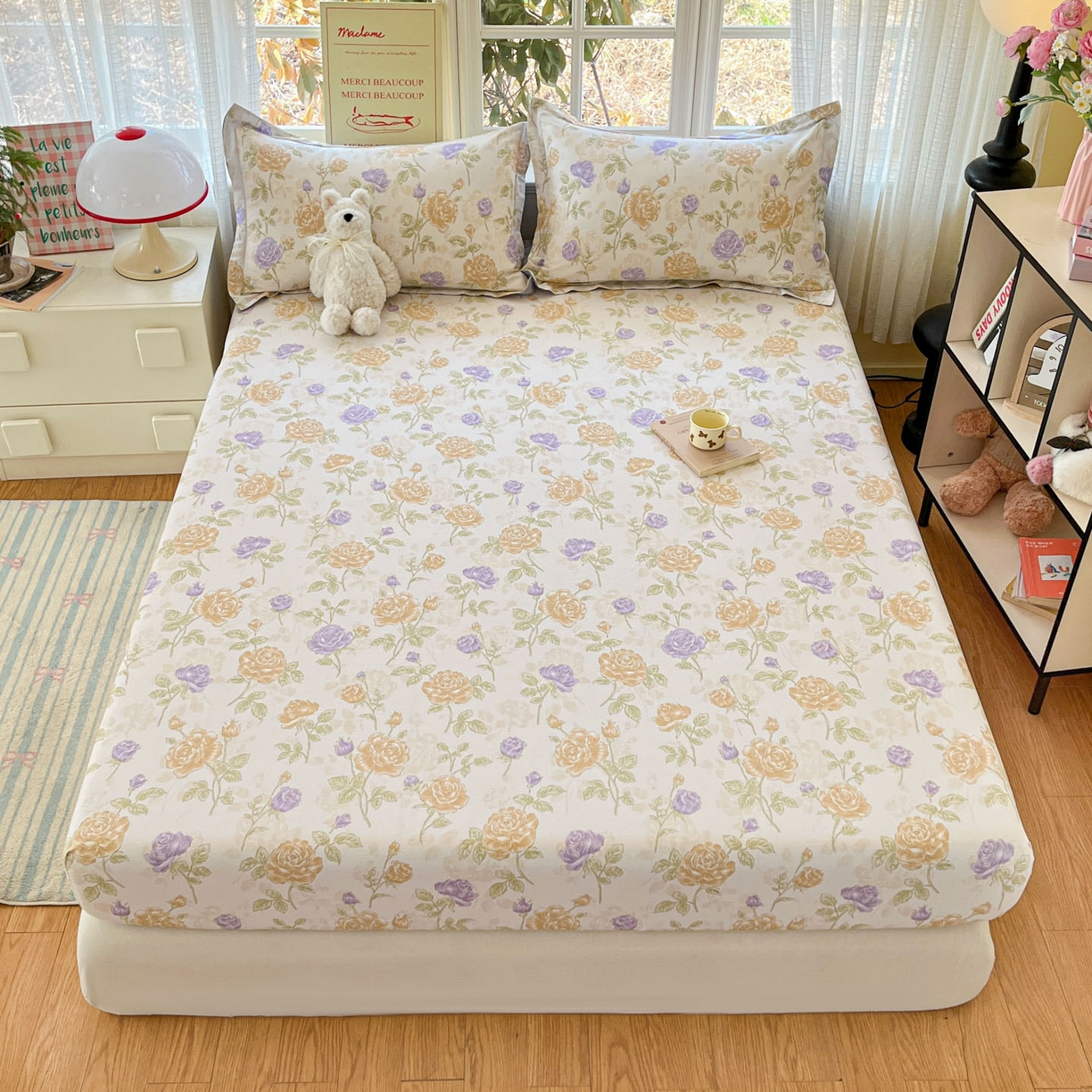 铭成家纺 2026新款全棉印花小清新单床笠（提供买家秀） 诗情画意