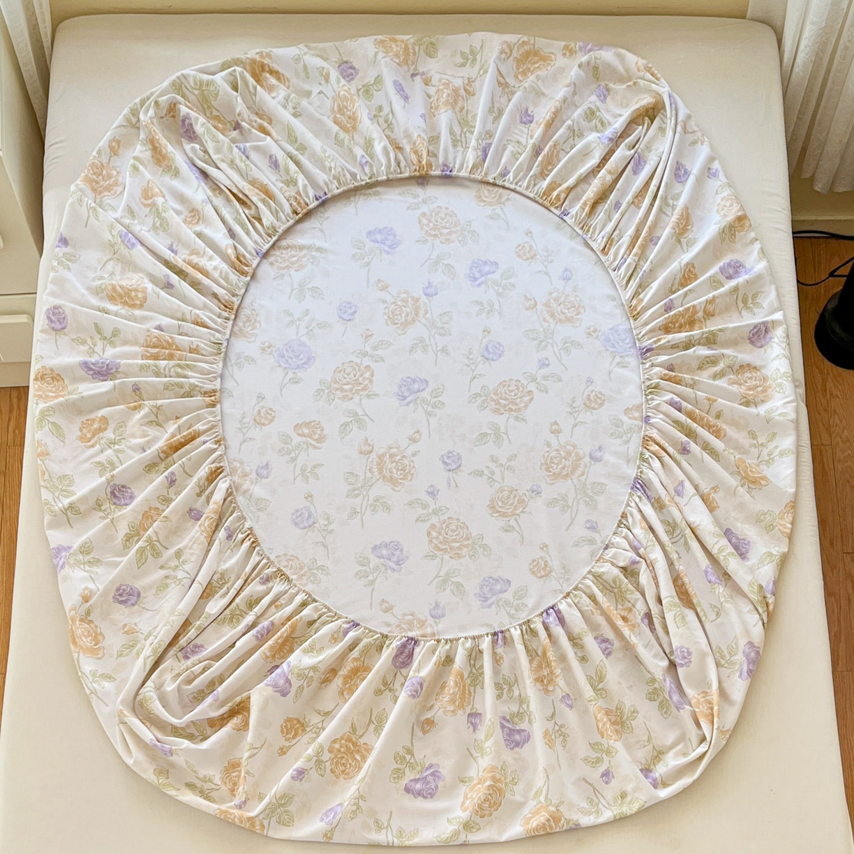 91家纺网 家纺一手货源 找家纺 铭成家纺 2026新款全棉印花小清新单床笠（提供买家秀） 诗情画意