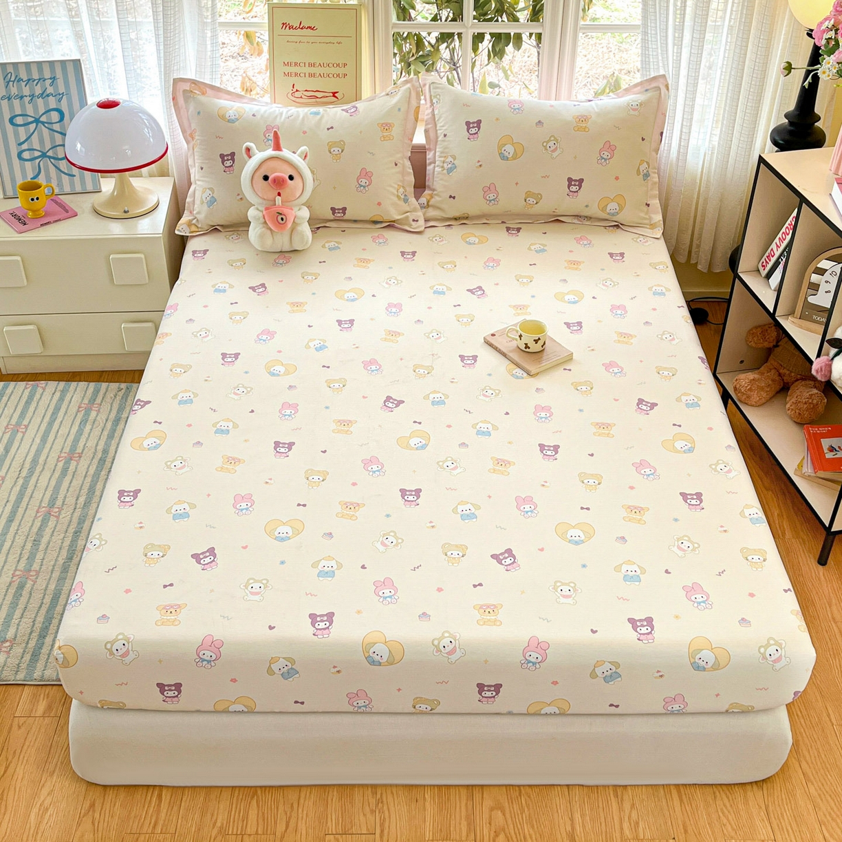 铭成家纺 2026新款全棉印花小清新单床笠（提供买家秀） 糖果萌物园