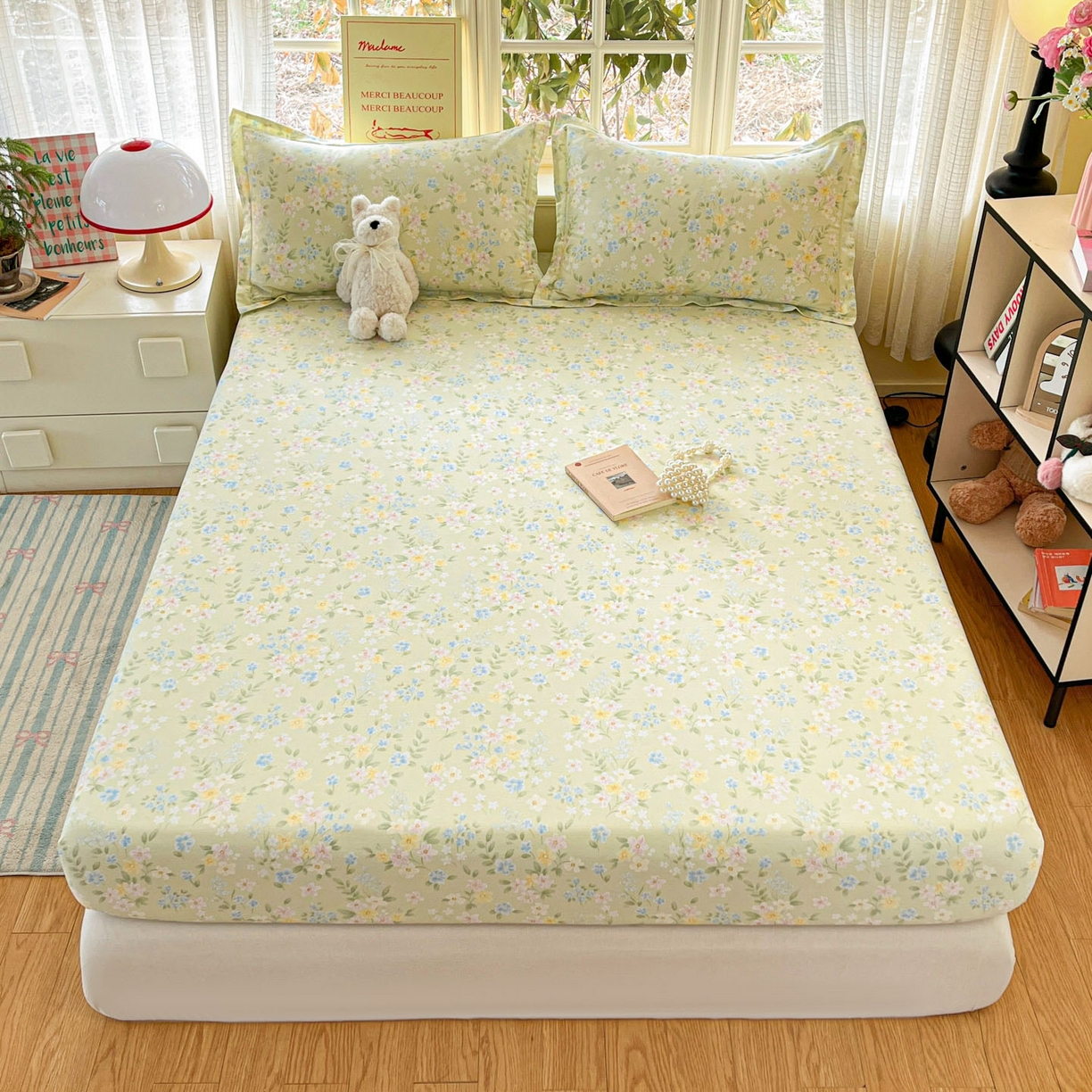 铭成家纺 2026新款全棉印花小清新单床笠（提供买家秀） 徐徐花开