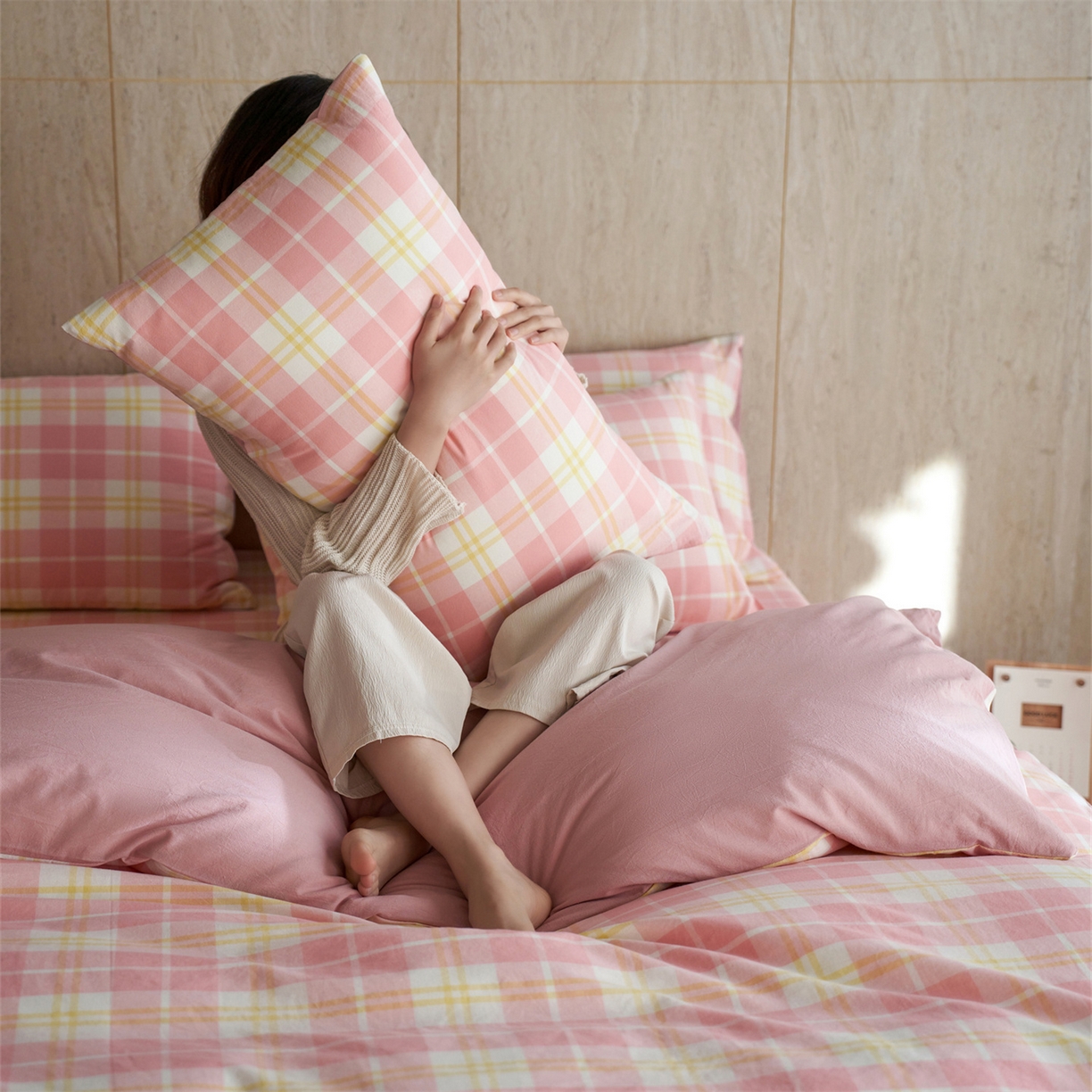 91家纺网 家纺一手货源 找家纺 （总）启程家纺 2026新款全棉纯棉色织水洗棉单枕套枕套单件单品枕套