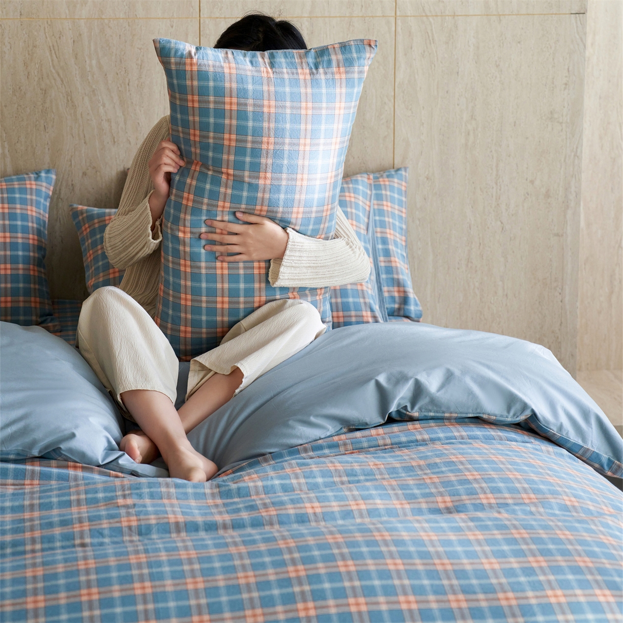 91家纺网 家纺一手货源 找家纺 （总）启程家纺 2026新款全棉纯棉色织水洗棉单枕套枕套单件单品枕套