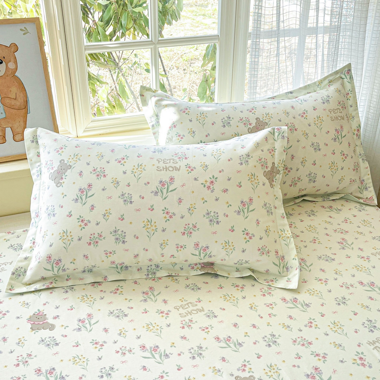 91家纺网 家纺一手货源 找家纺 （总）铭成家纺 2026新款全棉印花小清新单枕套（提供买家秀）