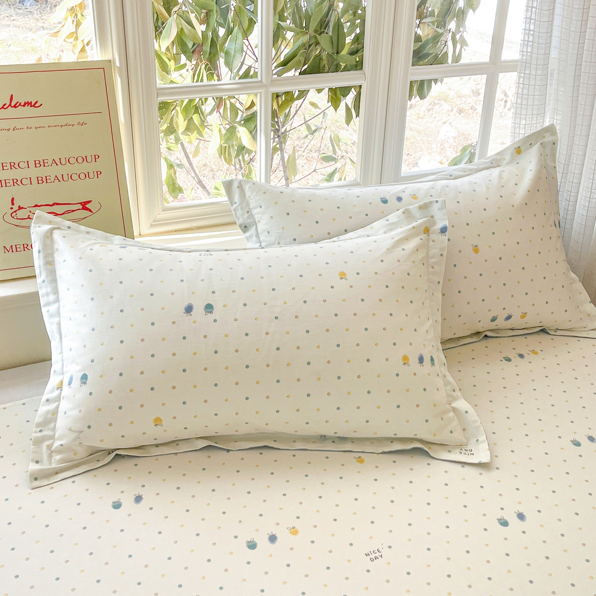 91家纺网 家纺一手货源 找家纺 （总）铭成家纺 2026新款全棉印花小清新单枕套（提供买家秀）