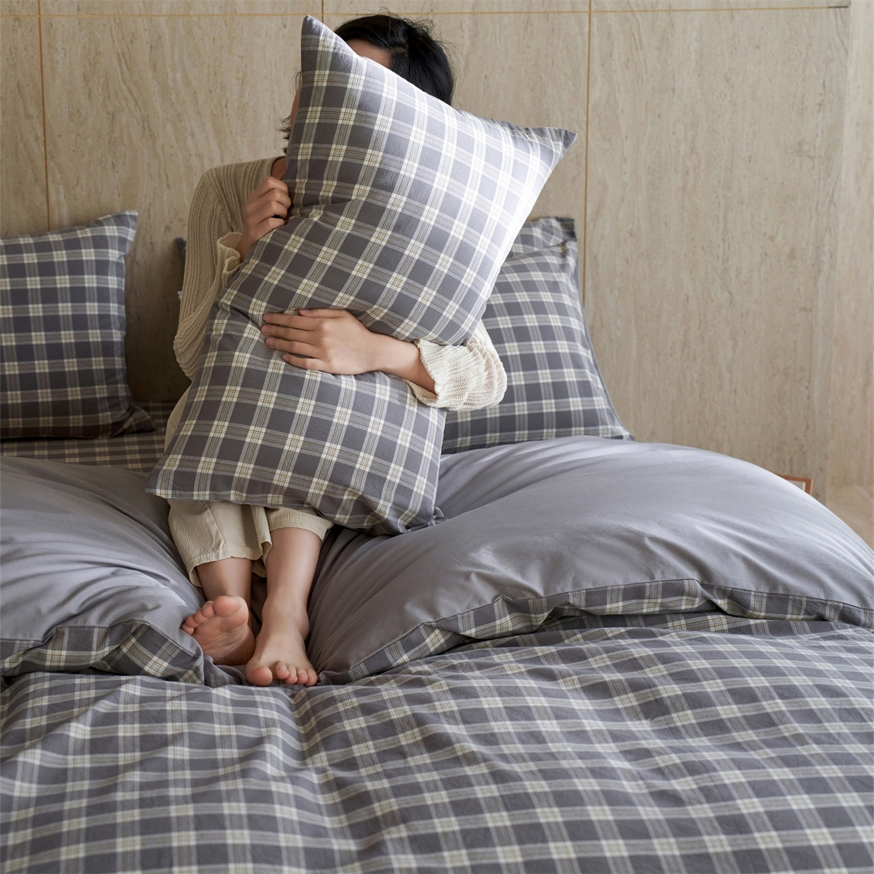 启程家纺 2026新款全棉纯棉色织水洗棉单枕套枕套单件单品枕套 初遇