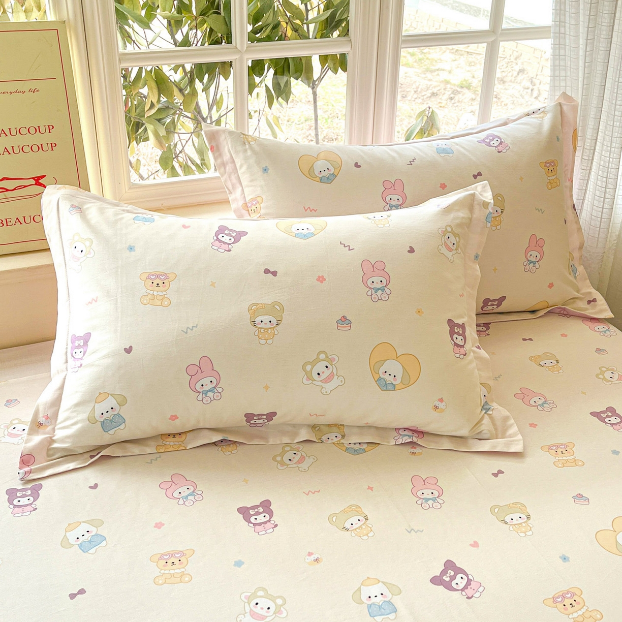 91家纺网 家纺一手货源 找家纺 （总）铭成家纺 2026新款全棉印花小清新单枕套（提供买家秀）