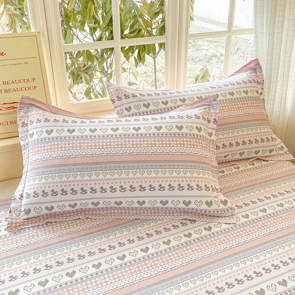 91家纺网 家纺一手货源 找家纺 （总）铭成家纺 2026新款全棉印花小清新单枕套（提供买家秀）