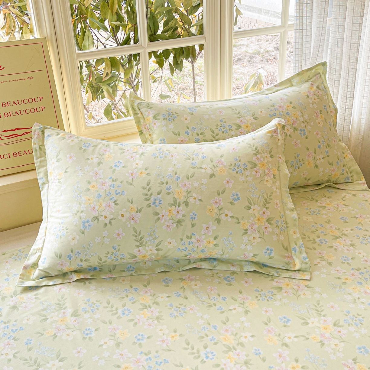 91家纺网 家纺一手货源 找家纺 （总）铭成家纺 2026新款全棉印花小清新单枕套（提供买家秀）