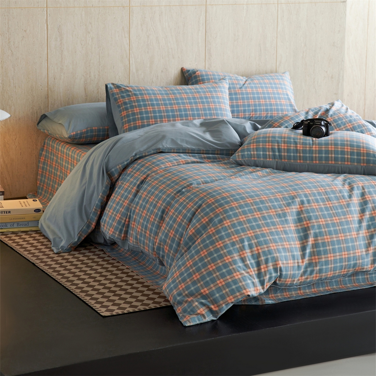 91家纺网 家纺一手货源 找家纺 启程家纺 2026新款全棉纯棉色织水洗棉单枕套枕套单件单品枕套 简格兰