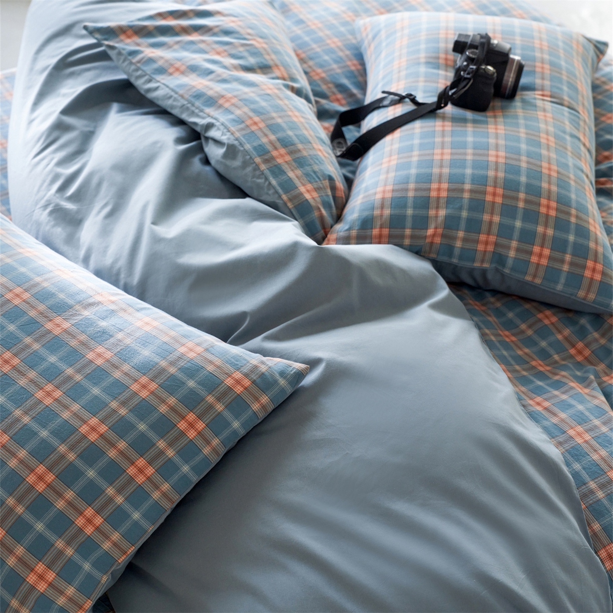 91家纺网 家纺一手货源 找家纺 启程家纺 2026新款全棉纯棉色织水洗棉单枕套枕套单件单品枕套 简格兰